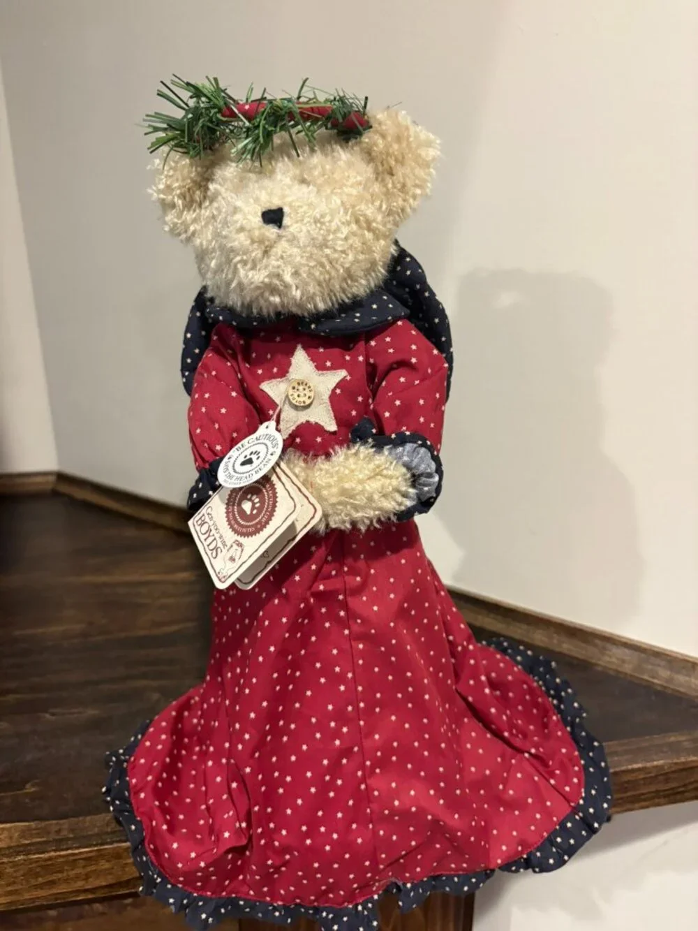 NWT, Vintage Retired Boyds Bear Tree Topper: Mary Angelwish